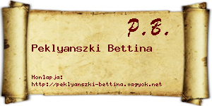 Peklyanszki Bettina névjegykártya