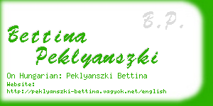 bettina peklyanszki business card